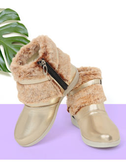 FREEPLAY - Girls Ankle-Length Casual Boots with Zip Fastening Gold