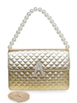 ESBEDA - Gold Personalized Alphabet A Turtle Quilted Handbag for Women