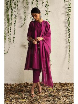 Charkhee - Pink Solid/Plain Kurta with Pant