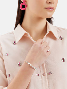 Kazo - Pearl Thin Bracelet Silver