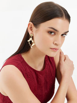 Kazo - Contemporary Square Earrings Gold