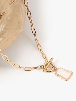 Kazo - Mop Pendant Chain Necklace Gold