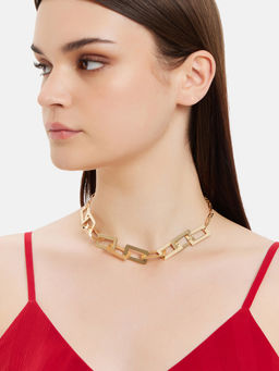 Kazo - Chunky Square Link Necklace Gold