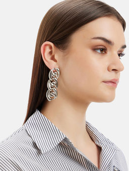 Kazo - Asymetric Chain Earrings Silver