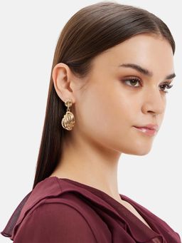 Kazo - Textured Drop Earrings Gold