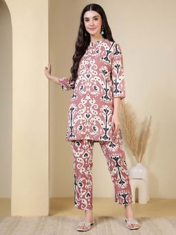 Jaipur Kurti - Abstract Straight Pink Kurta and Trousers Sets