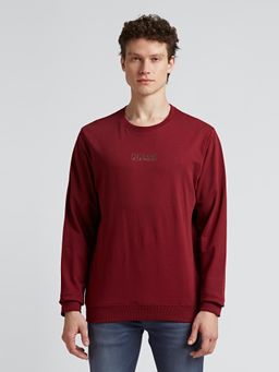 Pepe Jeans - Burgundy Crew Neck Full Sleeve Sweatshirt