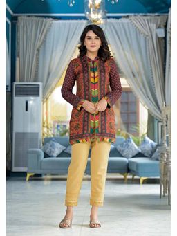 Juniper - Multi Ethnic Motif Printed Viscose Tunic for Women