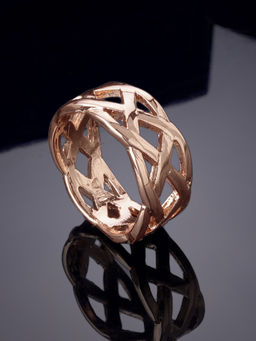 Estele - Rose Gold Plated Nestled Designer Finger Ring for Women