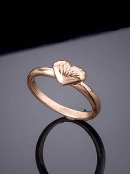 Estele - Rose Gold Plated Heart Shaped Finger Ring for Women