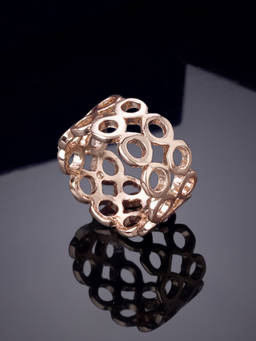 Estele - Rose Gold Plated Mesh Designer Finger Ring for Women
