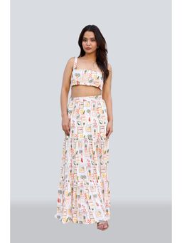 Twenty Dresses by Nykaa Fashion - Holiday Print Skirt with Crop Top