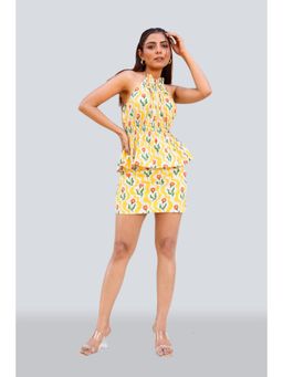 Twenty Dresses by Nykaa Fashion - Mini Skirt with Halter Neck Peplum Top