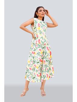 Twenty Dresses by Nykaa Fashion - Leafy Print Midi Skirt with Sleeveless Blazer