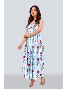 Twenty Dresses by Nykaa Fashion - Red Floral Stripes Strappy Maxi Dress