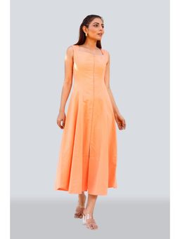 Twenty Dresses by Nykaa Fashion - Dull Orange Sleeveless Midi Dress
