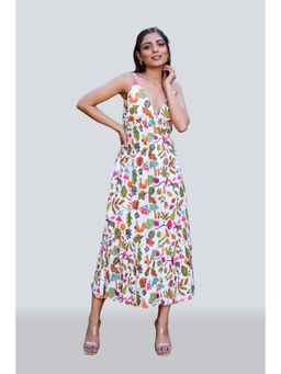 Twenty Dresses by Nykaa Fashion - Multi-Color Floral Leaf Print Maxi Dress
