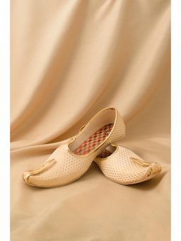 Manyavar - Beige Rich Gold Buta Patterned Mens Ethnic Mojaris