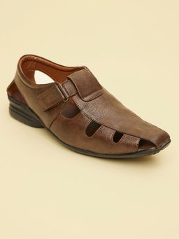 Manyavar - Dark Brown Velcro Sandals