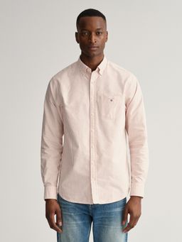 GANT - Men Orange Striped Regular Fit Shirt