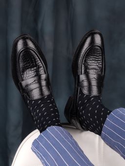 La Botte - Men Black Animal Print Loafers