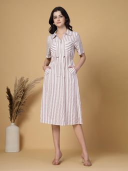 Gipsy - Mocca Stripes Cotton Dress