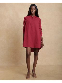 RAREISM - Somigi Primary Red Plain A-Line Mini Dress