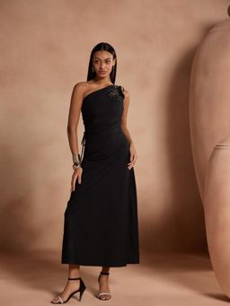 Style Island - Black Amanda One Shoulder Maxi Dress
