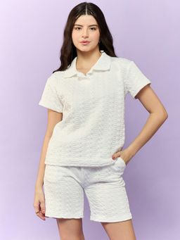 Outzidr - Textured White Co-Ord Set