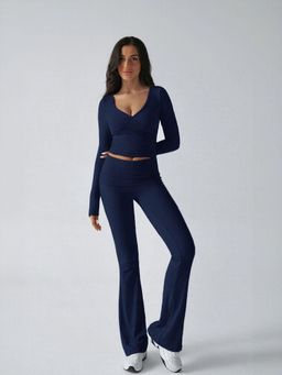 Outzidr - Navy Blue T-Shirt And Legging Street Style Co Ord Set