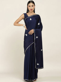 Soch - Embellished Crepe Saree with Unstitched Blouse