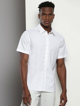Calvin Klein - Men White Solid Full Sleeve Shirt