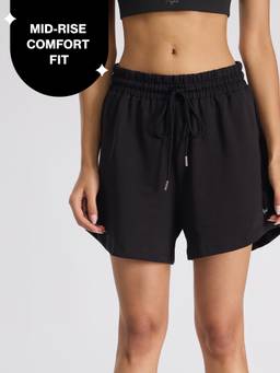 Nykd by Nykaa - Summer Essential Cotton Relaxed Fit 3.5" Shorts with Pockets NYAT504 Jet Black