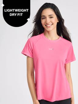 Nykd by Nykaa - Quick Dry Half Sleeves Regular Fit Running Sports Tee NYK033 Pink