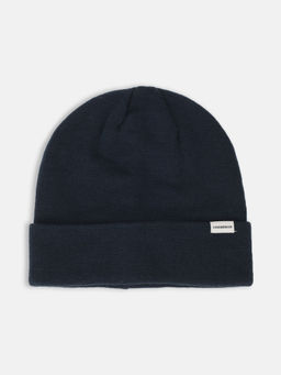LINDBERGH - Men Navy Blue Solid Beanie Cap