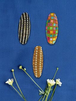 Accessher - Brown Crystal Wing Saree Brooch Pin