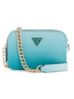 Guess - Polyurethane Blue Textured Women Noelle Crossbody Camera Bag
