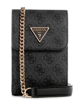 Guess - Polyurethane Grey Printed Women Noelle Flap Chit Chat Crossbody Bag