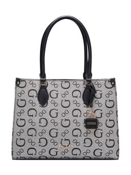Guess - Cotton Grey Printed Women Oak Park Carryall Tote Bag
