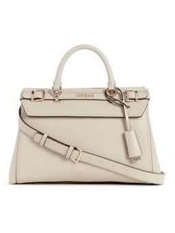 Guess - Polyurethane Grey Solid Women Sestri Luxury Satchel Bag