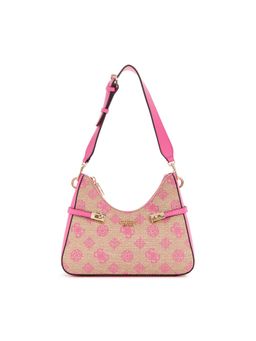 Guess - Women Pink Printed Polyester Cotton Loralee Hobo Bag