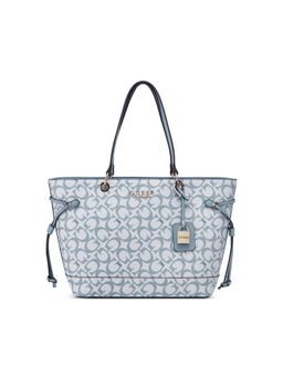 Guess - Women Blue Printed Pvc Easley Carryall Tote Bag