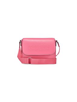 Guess - Women Pink Solid Pu Peters Crossbody Flap Bag