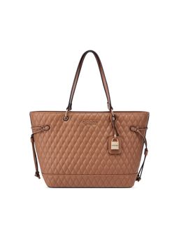 Guess - Women Brown Quilted Pu Easley Carryall Tote Bag
