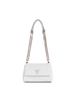 Guess - Women White Textured Pu Etel Convertible Crossbody Bag