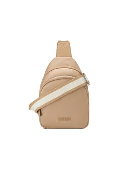 Guess - Women Brown Solid Nylon Benfield Mini Crossbody Bag