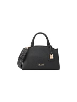 Guess - Women Black Solid Pvc Easley Small Satchel Bag