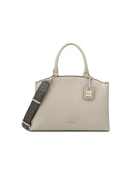 Guess - Women Beige Solid Pvc Easley Satchel Bag