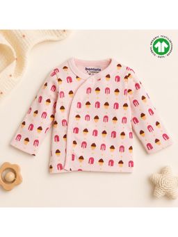 Bontots - Girls Pink Printed Jhabla