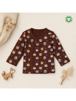 Bontots - Boys Brown Printed Jhabla